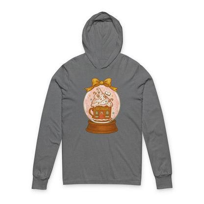 Snow Globe Bookstore  Long Sleeve Hooded Shirt
