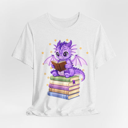 Fate Book Dragon Sitting on Books Graphic Tee