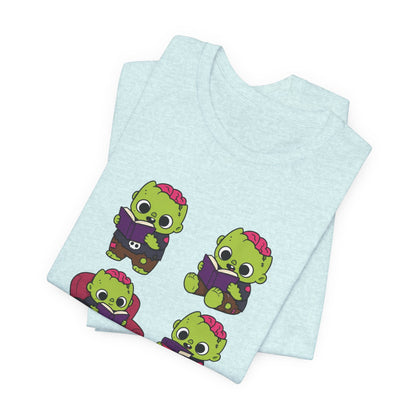 Cute Reading Zombie Tee — Cartoon Zombie Reading Books for book lovers