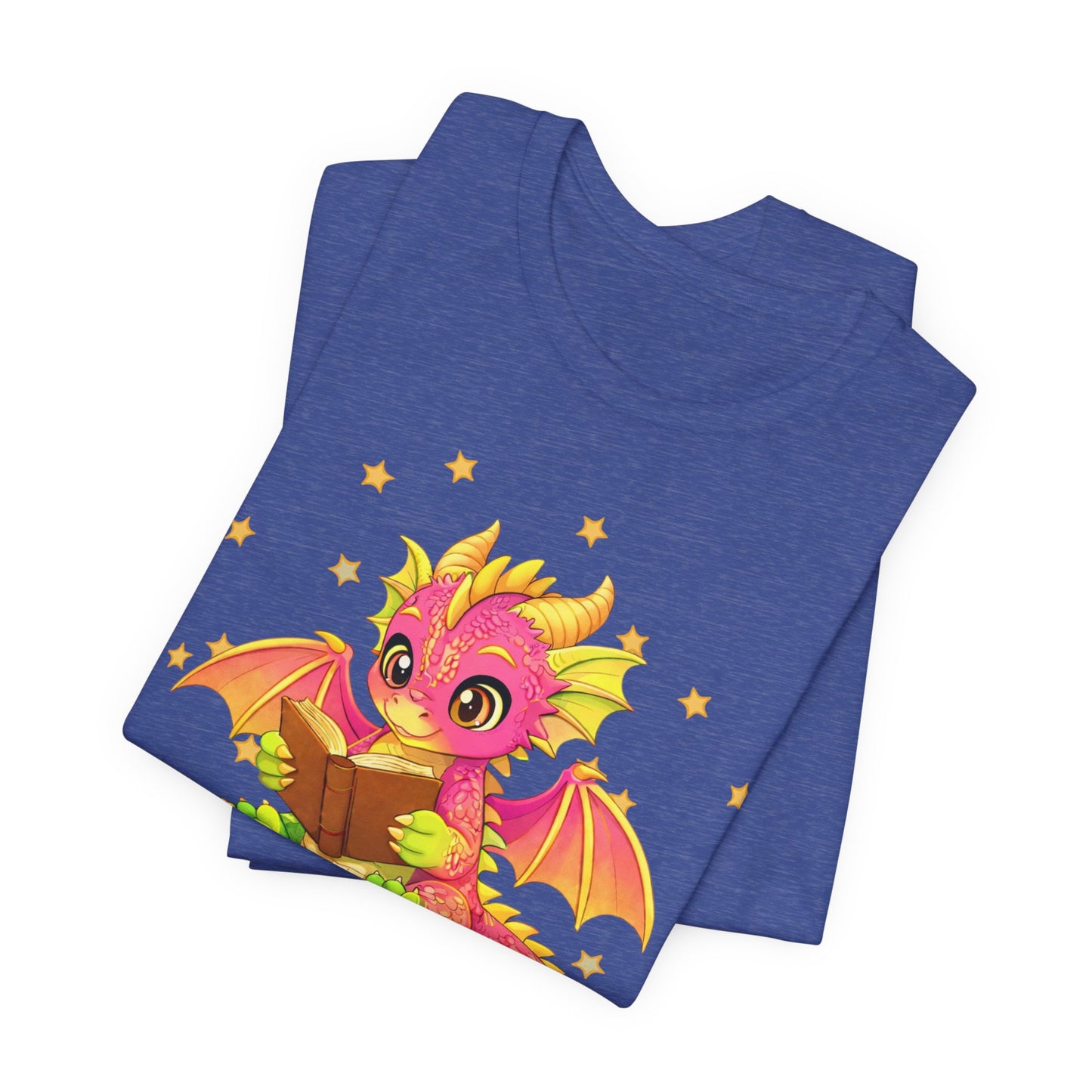 Dragon Rider Book Dragon Sitting on Books Graphic Tee