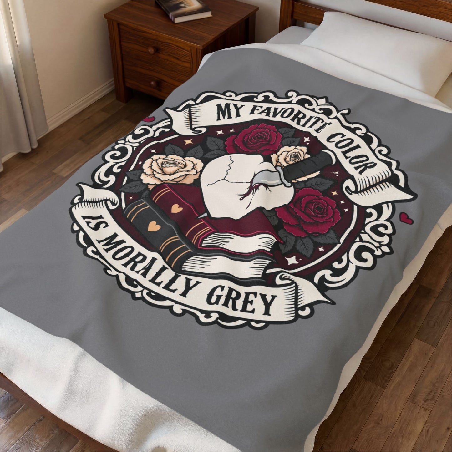 Velveteen Plush Blanket Morally Grey Blanket