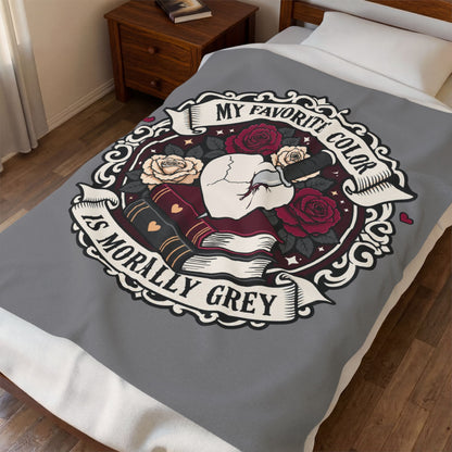 Velveteen Plush Blanket Morally Grey Blanket