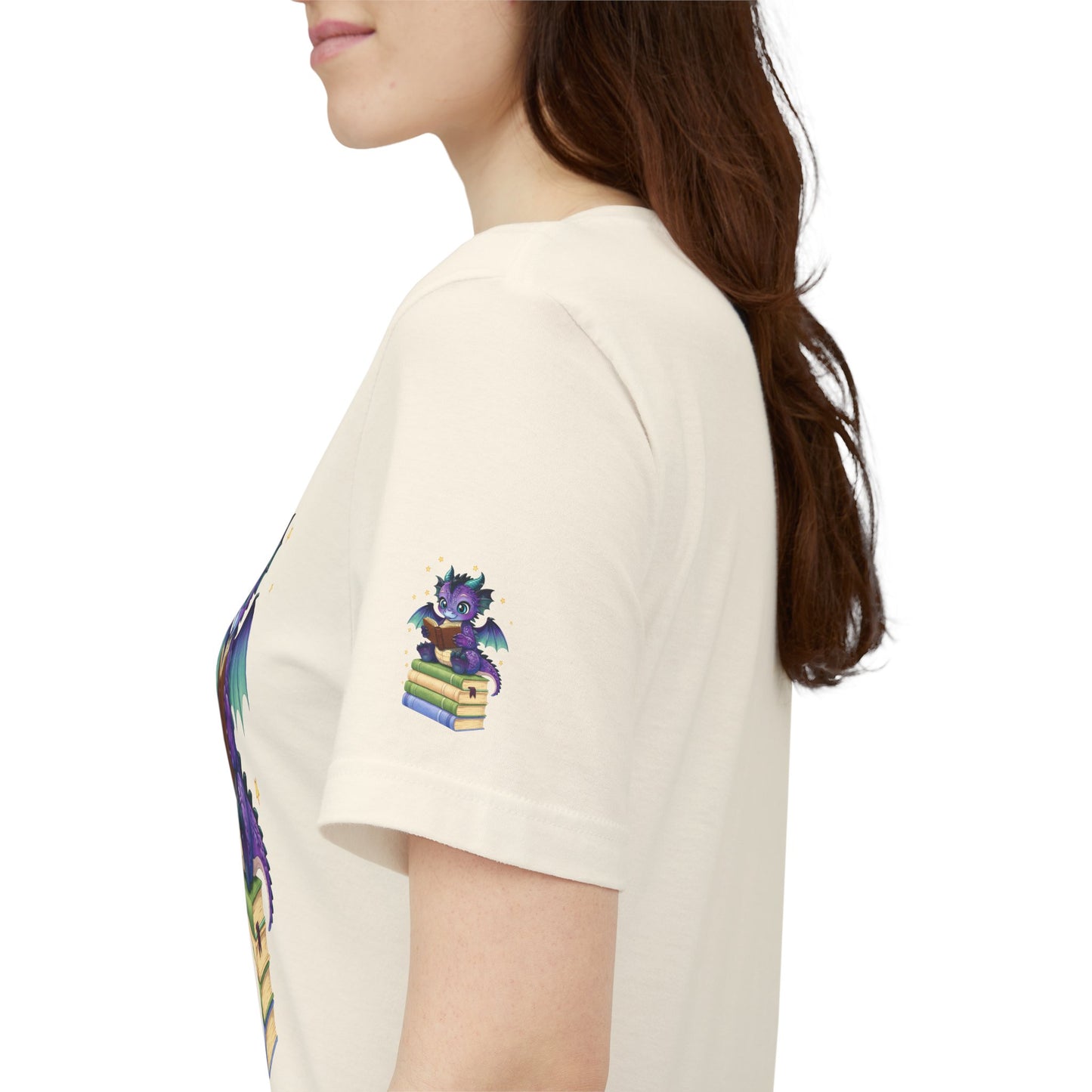 Baddie Book Dragon Sitting on Books Graphic Tee