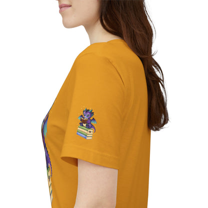 Baddie Book Dragon Sitting on Books Graphic Tee