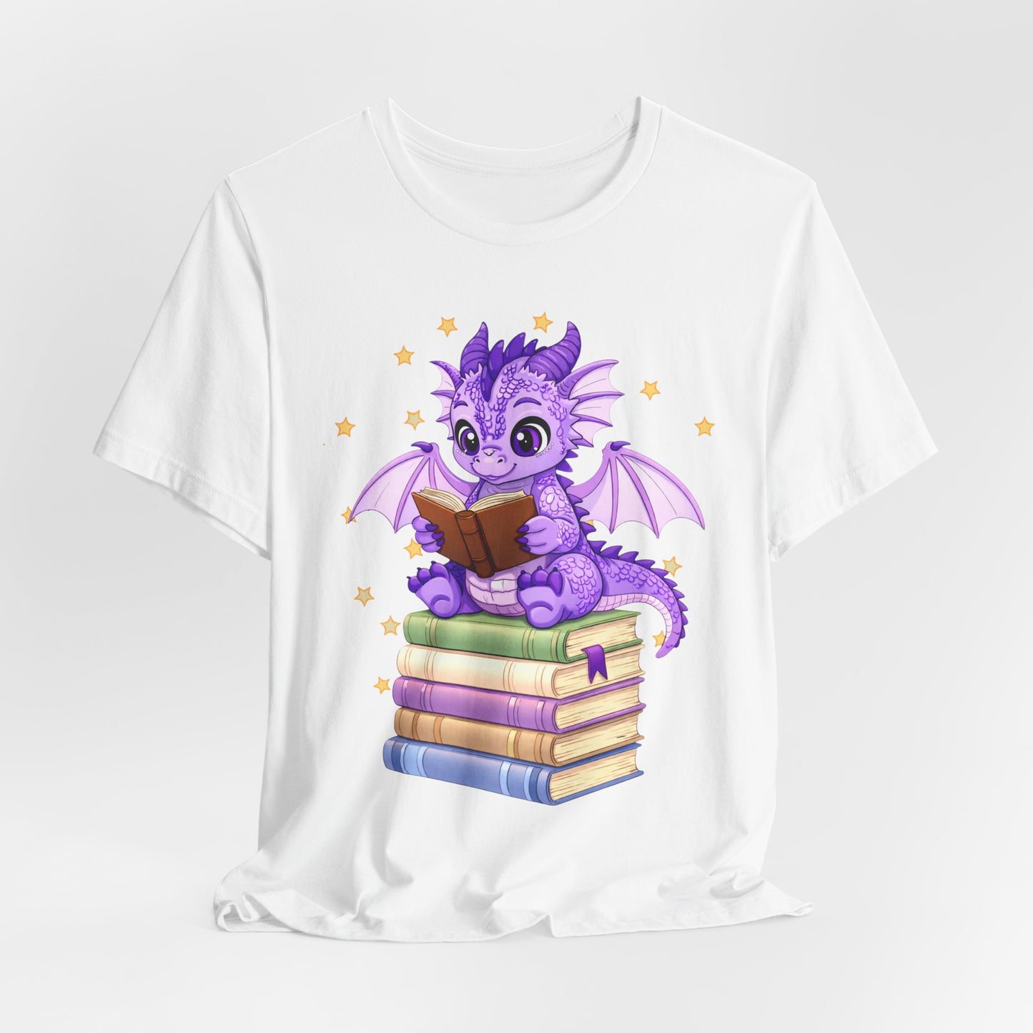 Fate Book Dragon Sitting on Books Graphic Tee