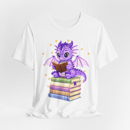Fate Book Dragon Sitting on Books Graphic Tee