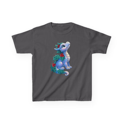 Kids Holiday Dragon Tee — Cute Festive Baby Dragon with Holly