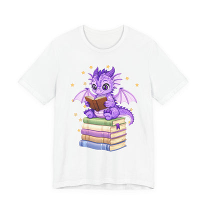 Fate Book Dragon Sitting on Books Graphic Tee