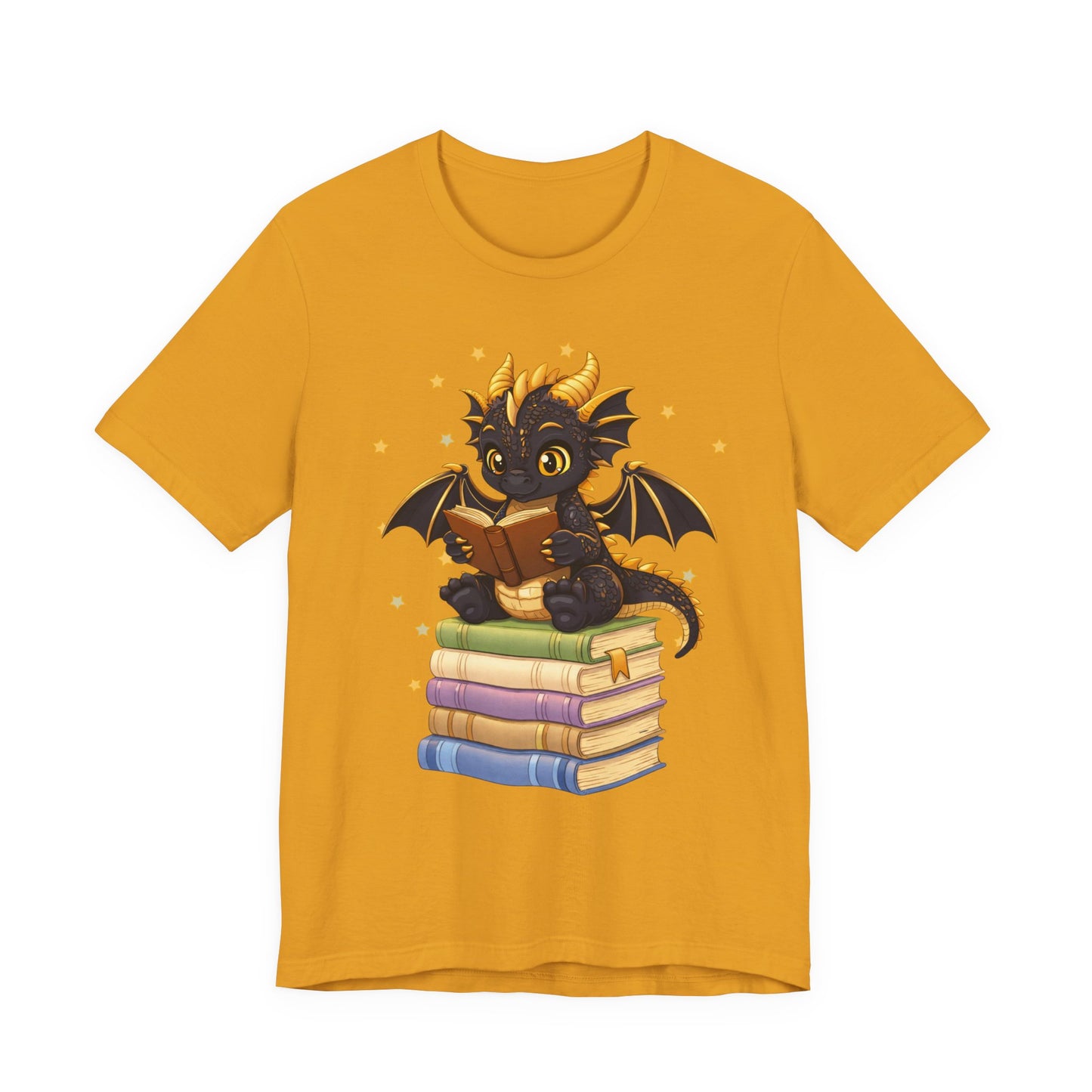 Dragon Rider Book Dragon Sitting on Books Graphic Tee