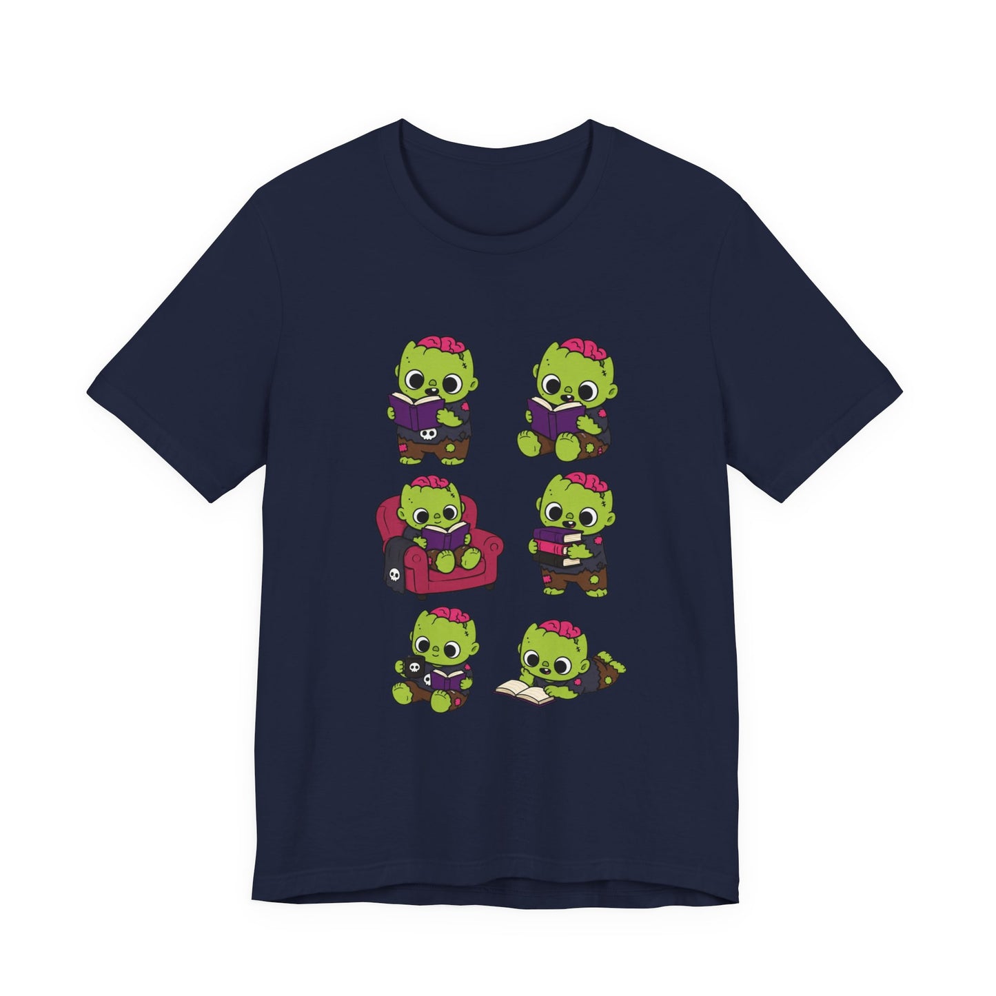 Cute Reading Zombie Tee — Cartoon Zombie Reading Books for book lovers