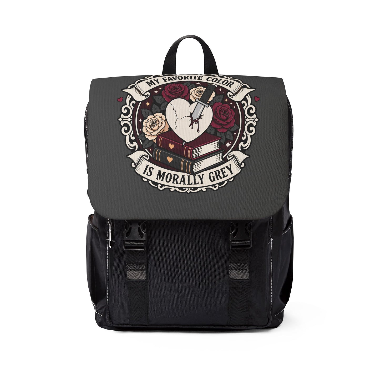 Backpack — “My Favorite Color Is Morally Grey” Gothic Book Lover Backpack