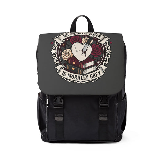 Backpack — “My Favorite Color Is Morally Grey” Gothic Book Lover Backpack