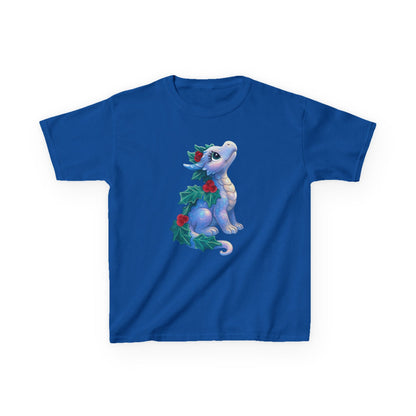 Kids Holiday Dragon Tee — Cute Festive Baby Dragon with Holly