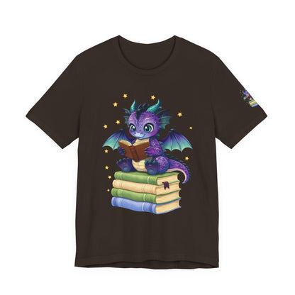 Baddie Book Dragon Sitting on Books Graphic Tee