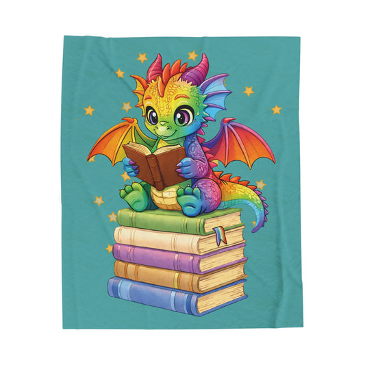 Plush Blanket of Book Dragon Jellybean
