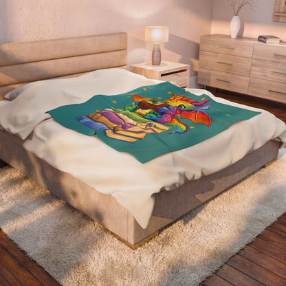 Plush Blanket of Book Dragon Jellybean
