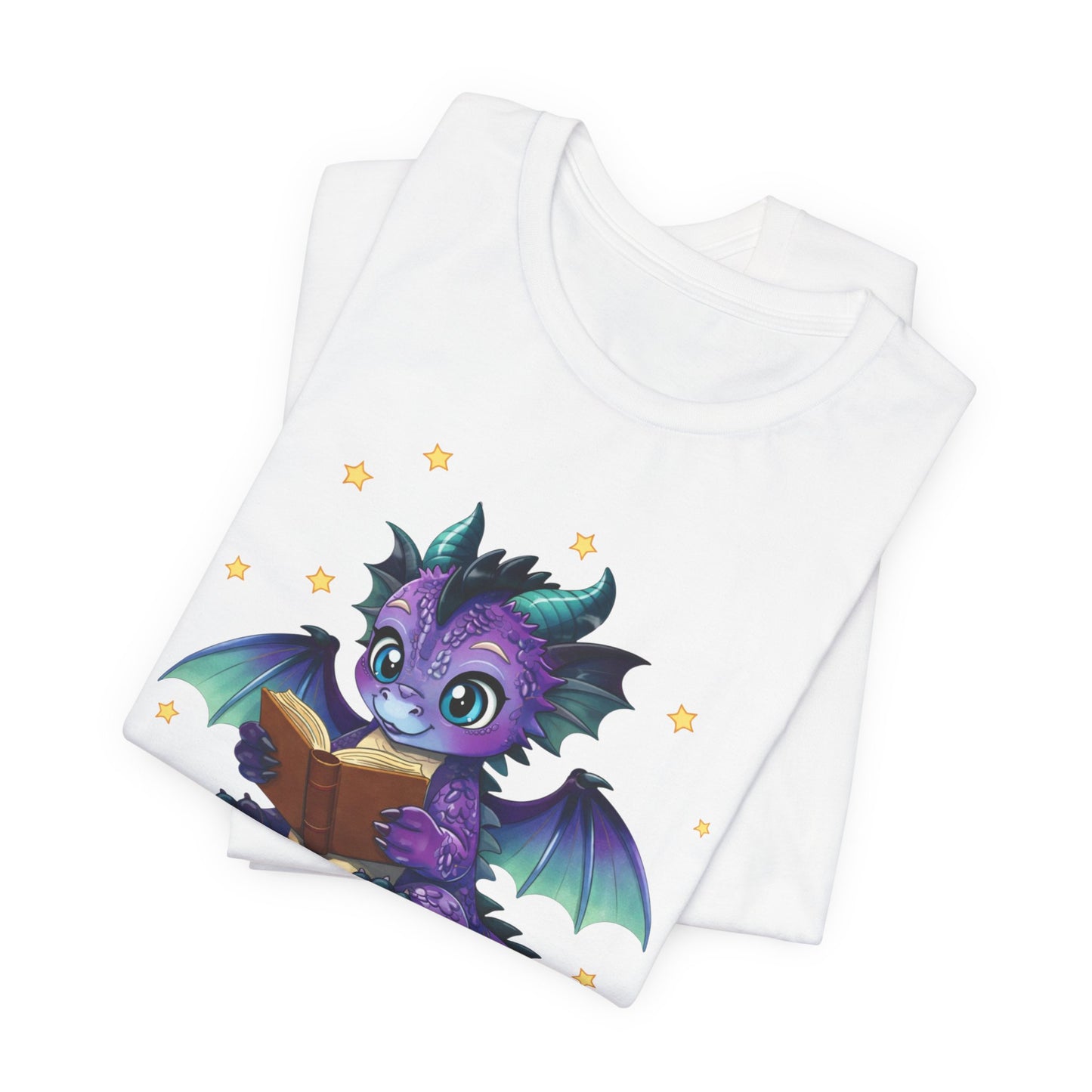 Baddie Book Dragon Sitting on Books Graphic Tee