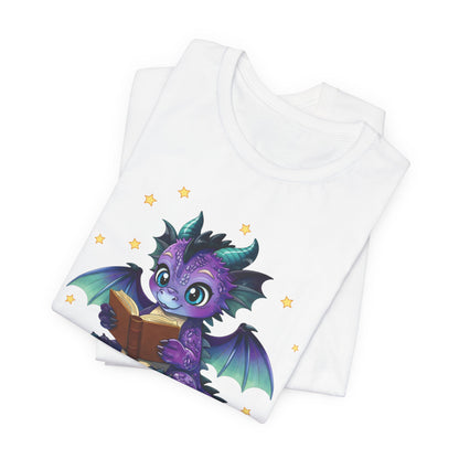 Baddie Book Dragon Sitting on Books Graphic Tee