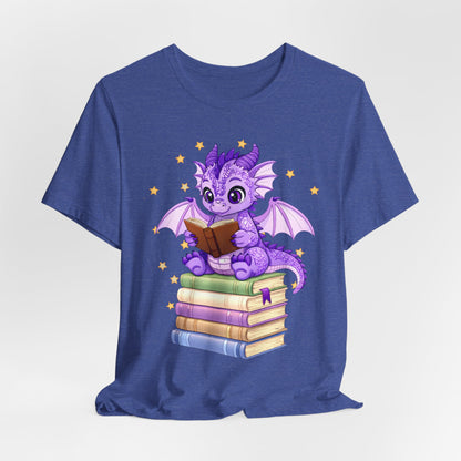 Fate Book Dragon Sitting on Books Graphic Tee