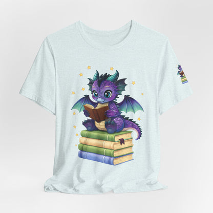 Baddie Book Dragon Sitting on Books Graphic Tee