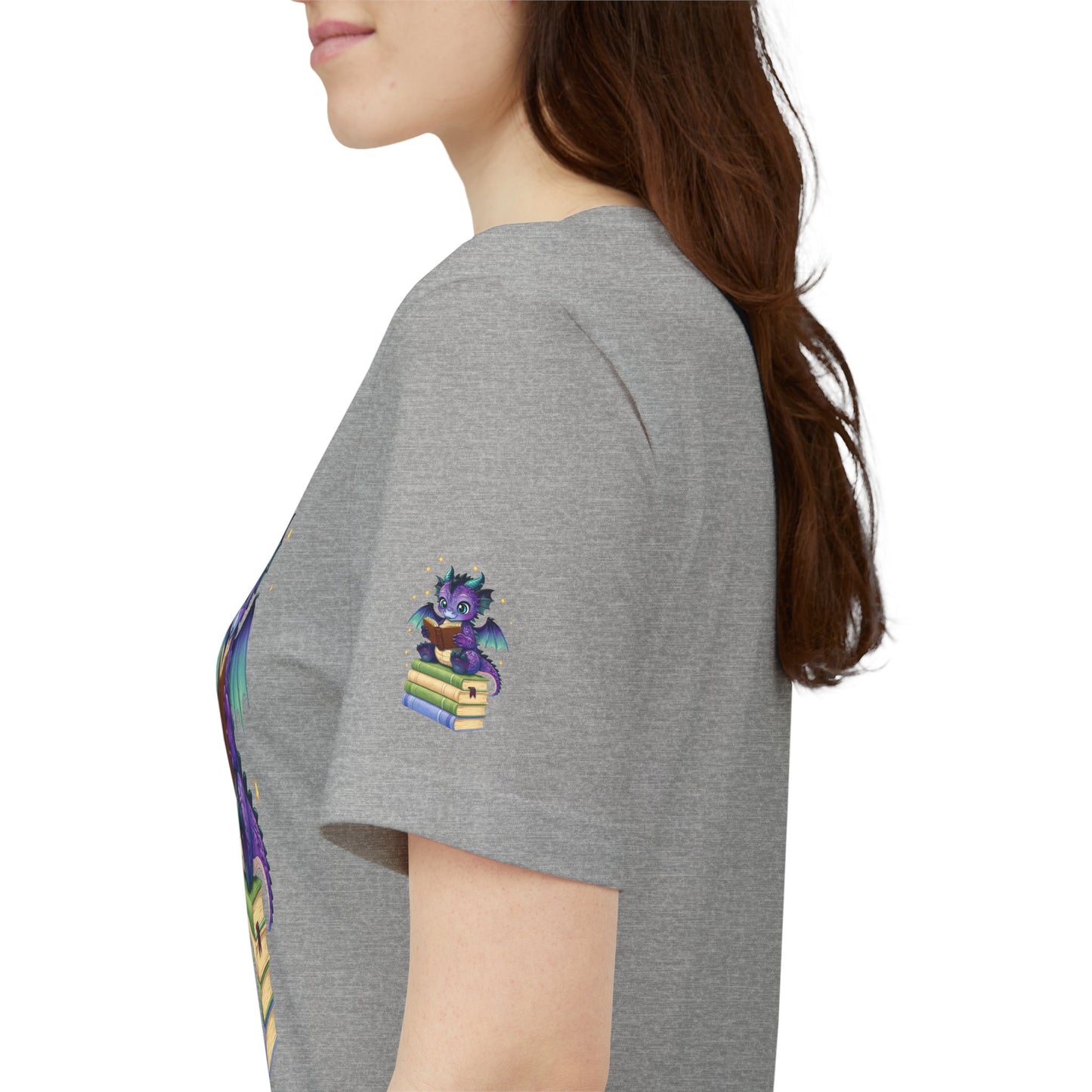 Baddie Book Dragon Sitting on Books Graphic Tee