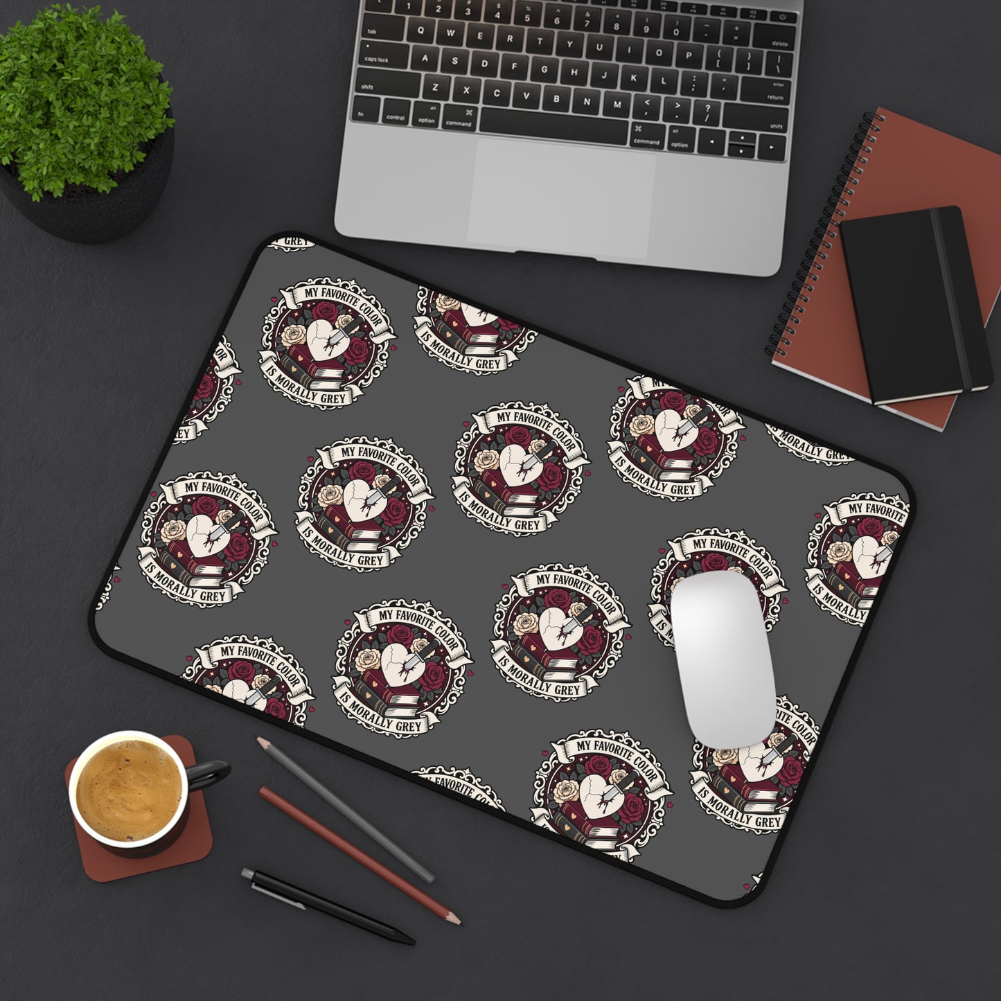 Morally Grey desk Mat