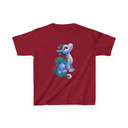 Kids Holiday Dragon Tee — Cute Festive Baby Dragon with Holly