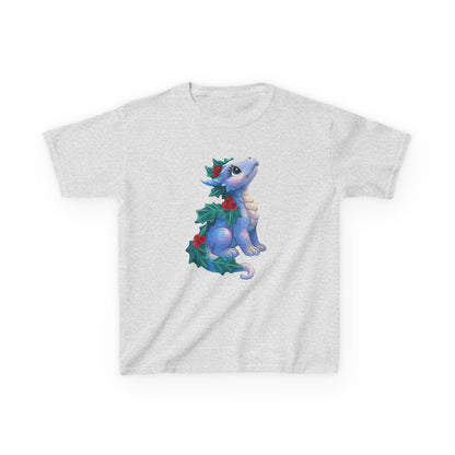 Kids Holiday Dragon Tee — Cute Festive Baby Dragon with Holly