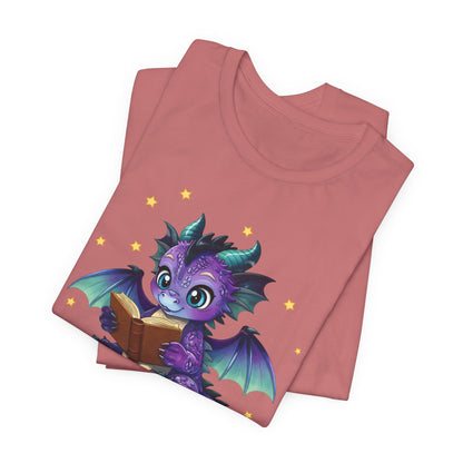 Baddie Book Dragon Sitting on Books Graphic Tee