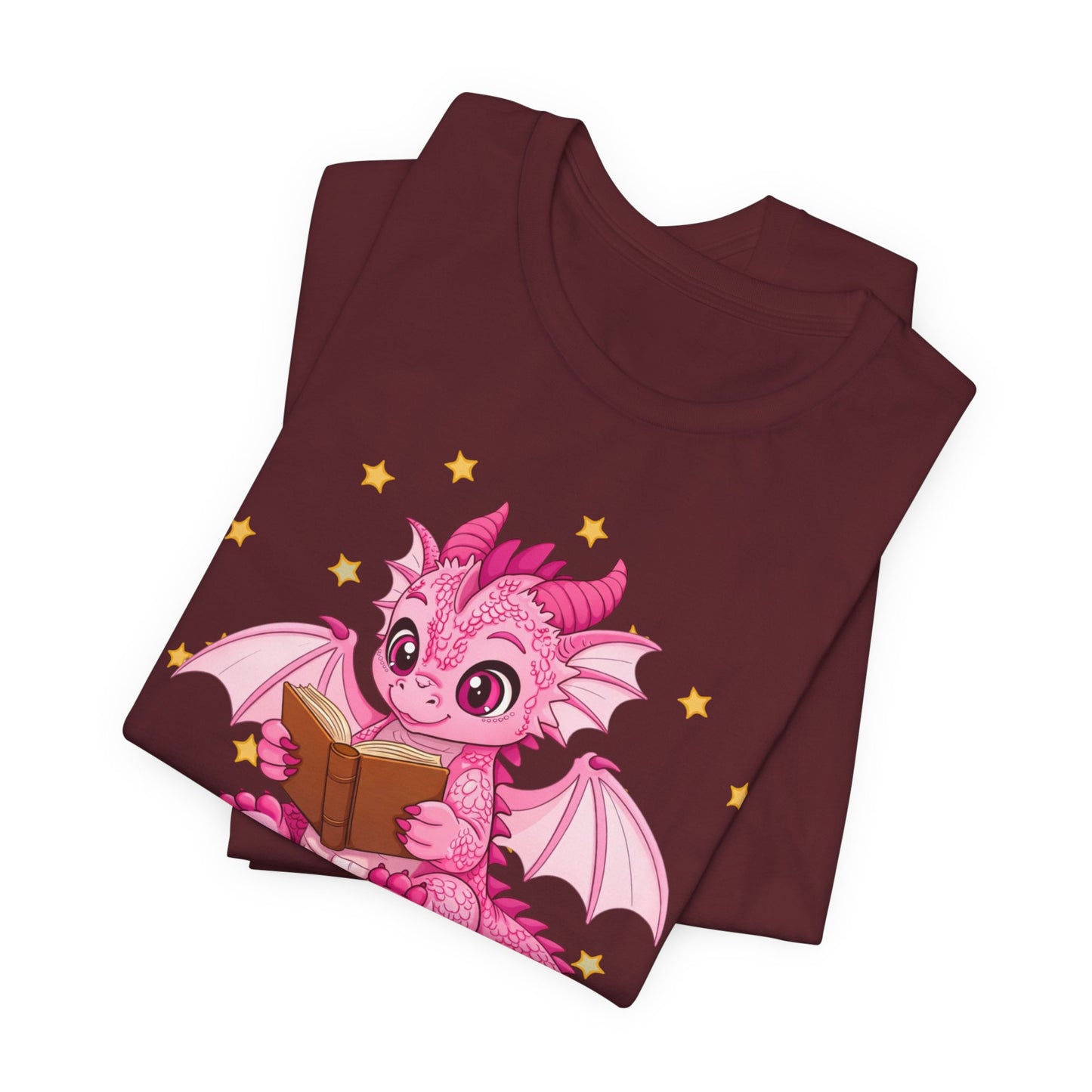 Love Book Dragon Sitting on Books Graphic Tee