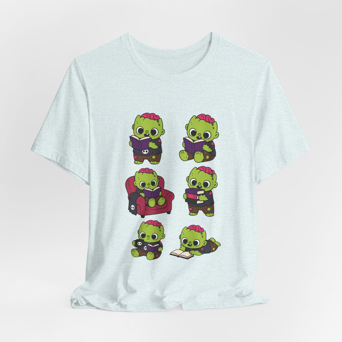 Cute Reading Zombie Tee — Cartoon Zombie Reading Books for book lovers
