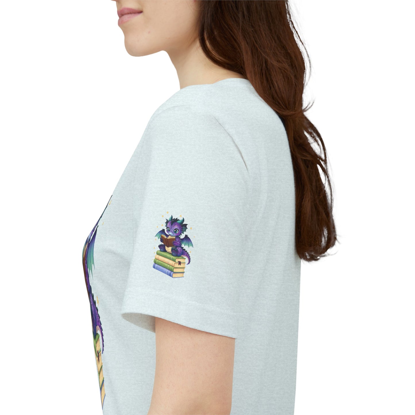 Baddie Book Dragon Sitting on Books Graphic Tee
