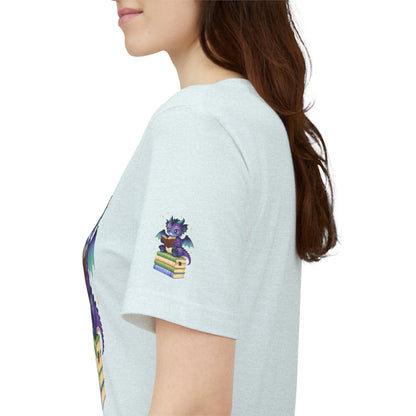 Baddie Book Dragon Sitting on Books Graphic Tee