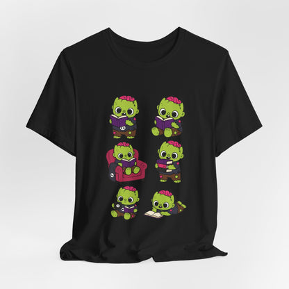 Cute Reading Zombie Tee — Cartoon Zombie Reading Books for book lovers