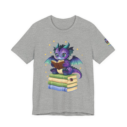 Baddie Book Dragon Sitting on Books Graphic Tee
