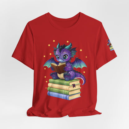 Baddie Book Dragon Sitting on Books Graphic Tee