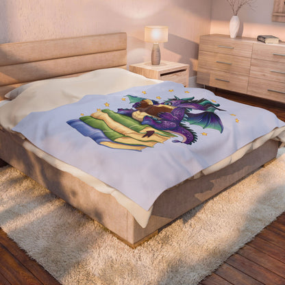 Plush Blanket of Book Dragon Baddie