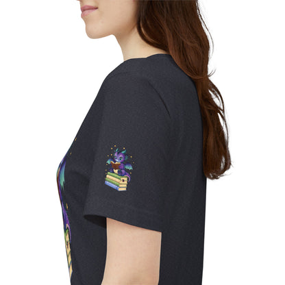 Baddie Book Dragon Sitting on Books Graphic Tee