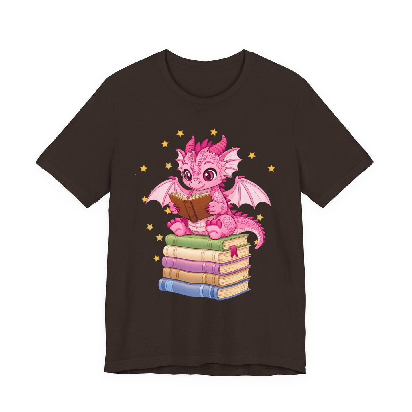 Love Book Dragon Sitting on Books Graphic Tee