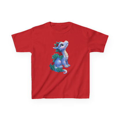 Kids Holiday Dragon Tee — Cute Festive Baby Dragon with Holly