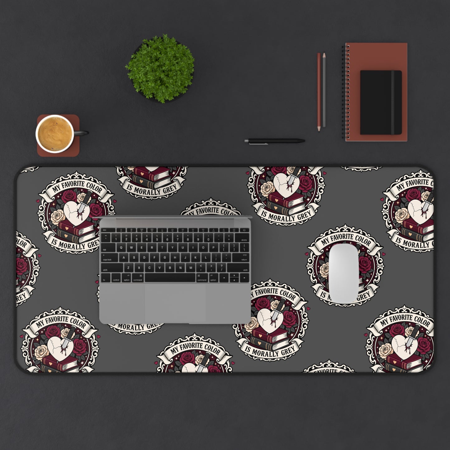 Morally Grey desk Mat