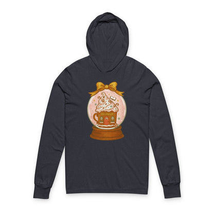 Snow Globe Bookstore  Long Sleeve Hooded Shirt