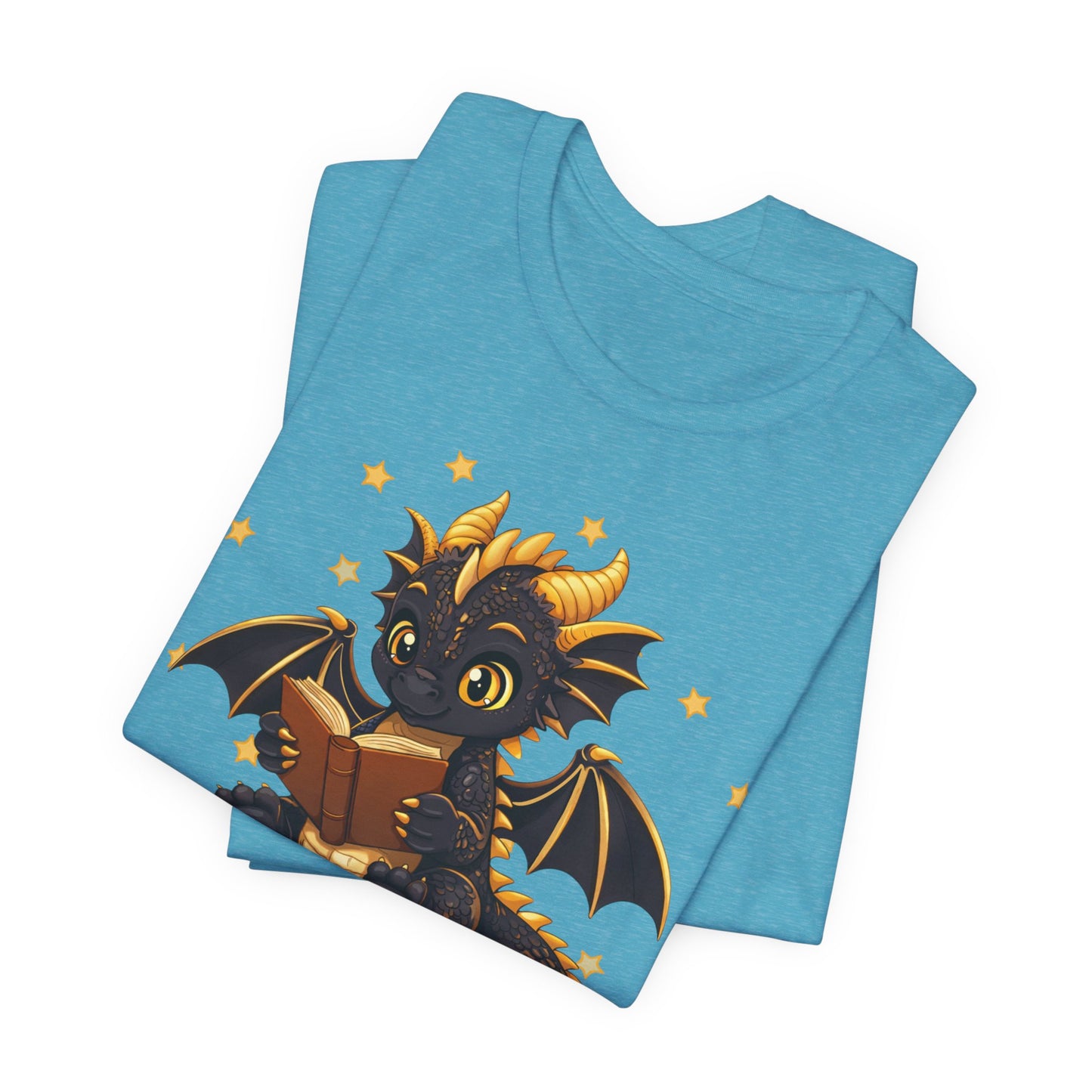 Dragon Rider Book Dragon Sitting on Books Graphic Tee