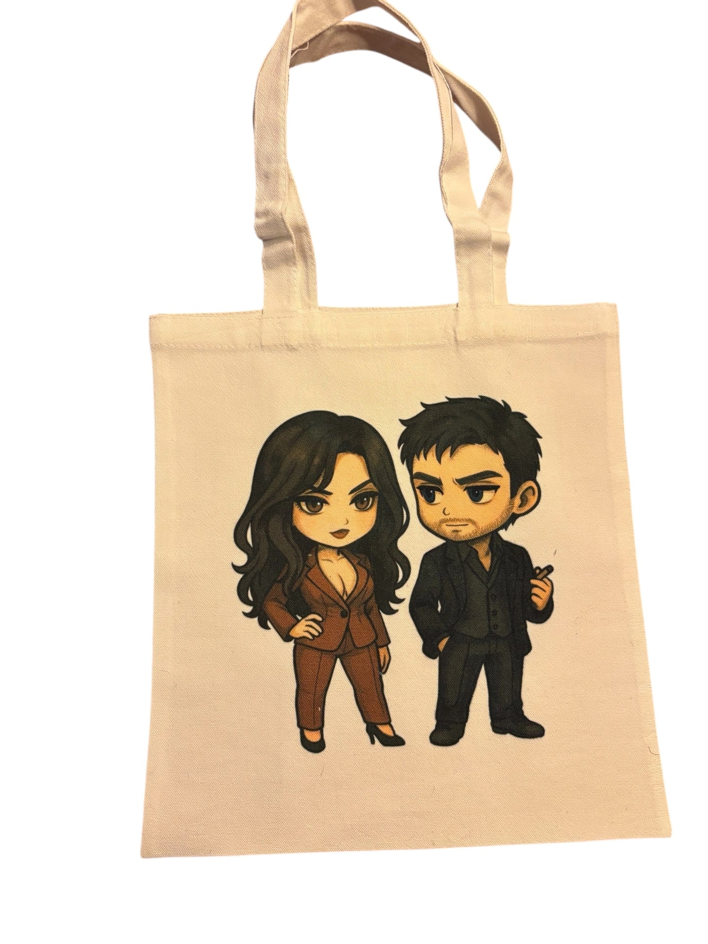 Small canvas Tote featuring double sided original print of a Wendy Owens Design