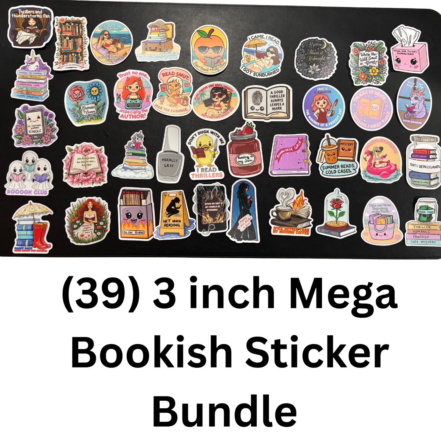 Bookish Vinyl Stickers – 3 Inch Waterproof Decals for Readers, Romantasy Fans, and Book Lovers | Bundle & Individual Options