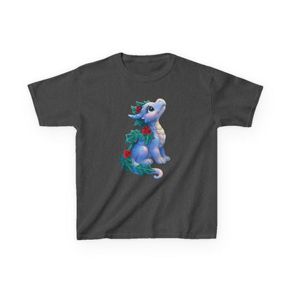 Kids Holiday Dragon Tee — Cute Festive Baby Dragon with Holly