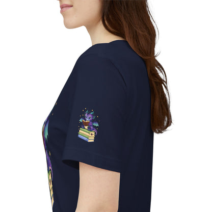 Baddie Book Dragon Sitting on Books Graphic Tee
