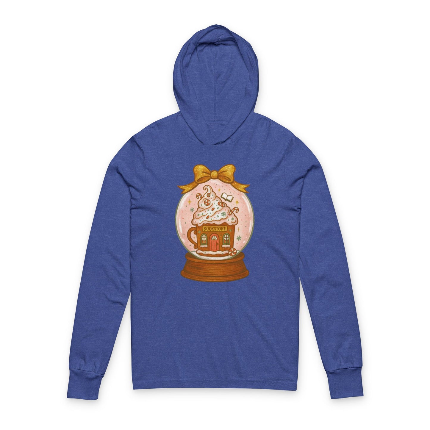 Snow Globe Bookstore  Long Sleeve Hooded Shirt
