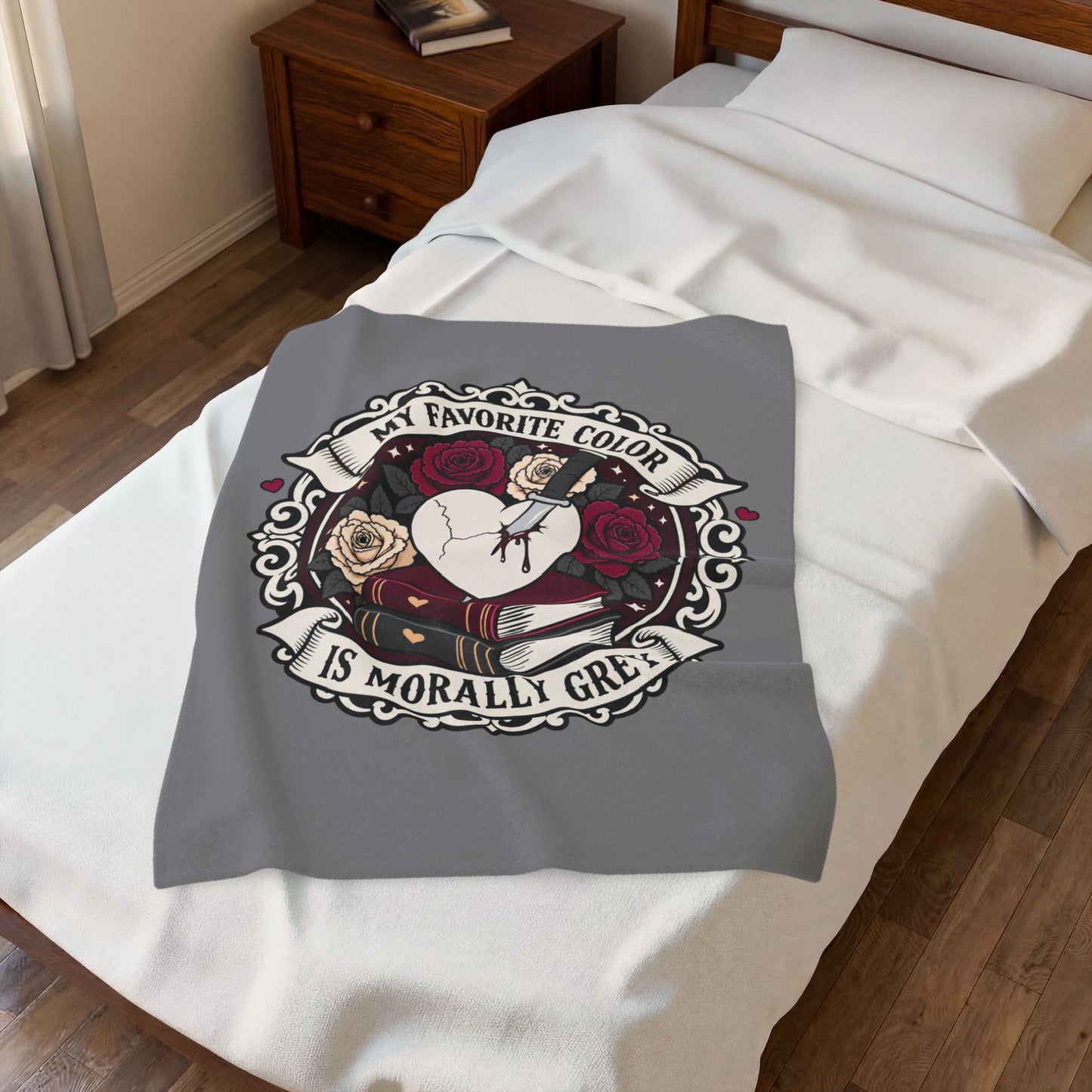 Velveteen Plush Blanket Morally Grey Blanket