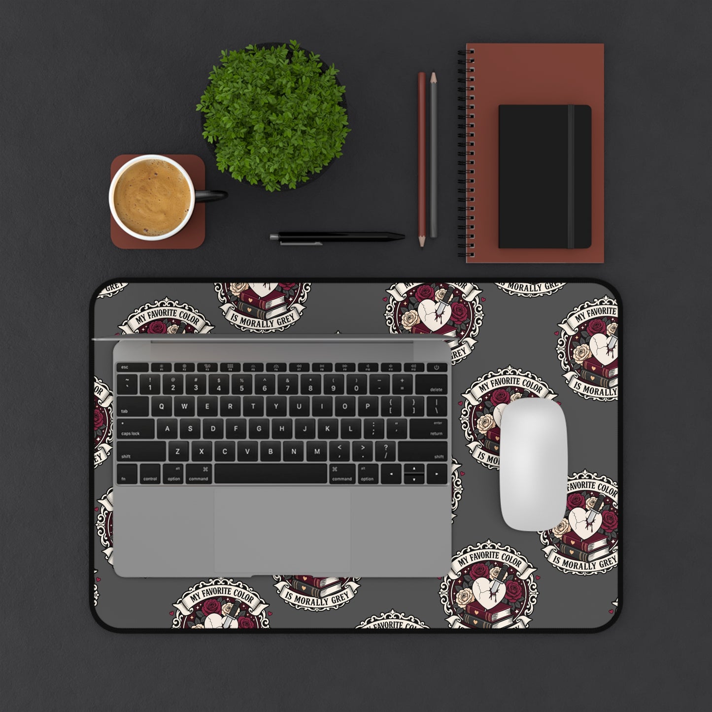 Morally Grey desk Mat